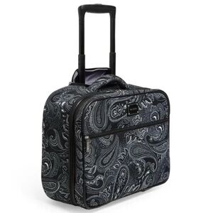Vera Bradley black paisley rolling computer bag